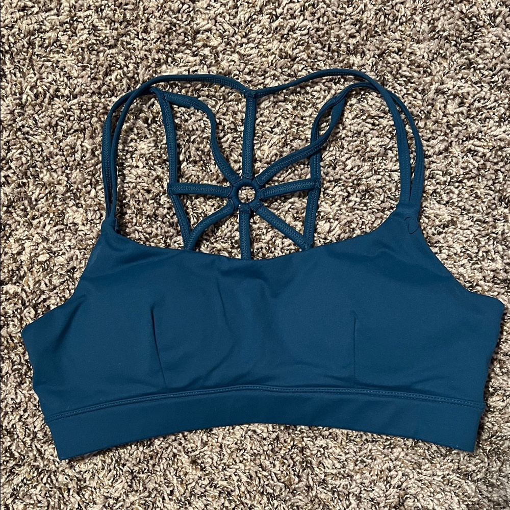 Strappy Back Teal Sports Bra